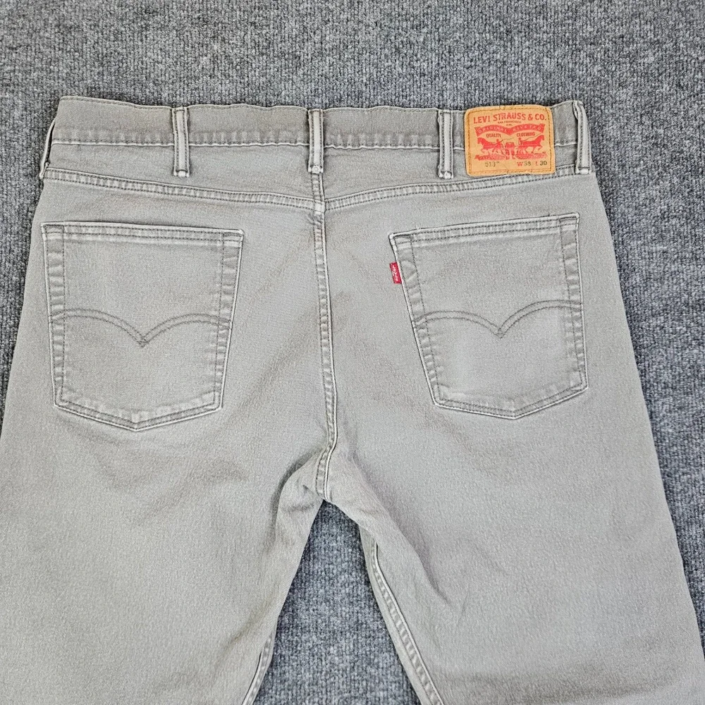 Levis 513‎ Jeans Men's 38x30 Slim Straight Gray Denim Medium Wash